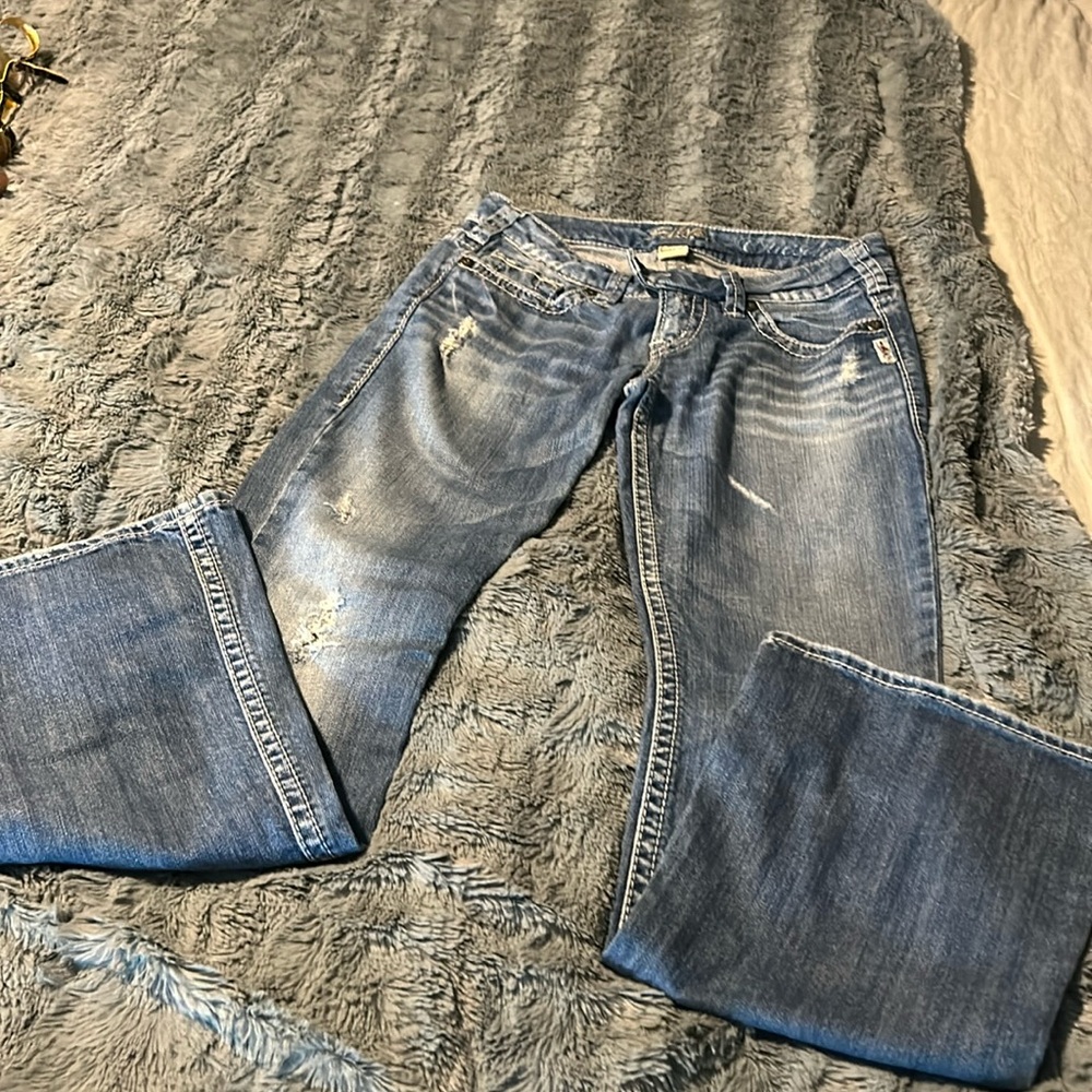 Silver Jeans Light Blue Flared Wide-Leg Jeans